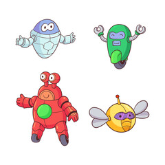 hand drawn little robot collection