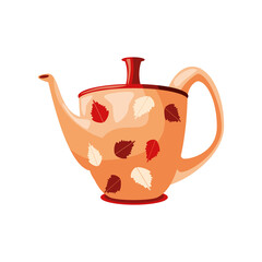 teapot with leaf