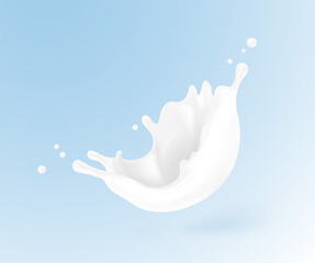 White crown splashes with drops. Vector illustration. Can be use for your design. Great for imaging milk, cream and other white liquids. EPS10.	