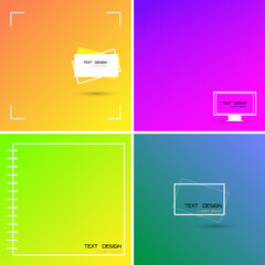 Set of colorful gradient background.Modern template