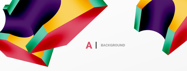 Abstract background - 3d abstract shape. Wallpaper for concept of AI technology, blockchain, communication, 5G, science, business