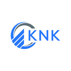 KNK Flat accounting logo design on white  background. KNK creative initials Growth graph letter logo concept. KNK business finance logo design.
