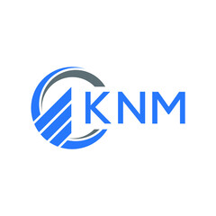 KNM Flat accounting logo design on white  background. KNM creative initials Growth graph letter logo concept. KNM business finance logo design.