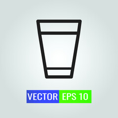 Icon illustration of Glass Drink Sign On White Background - Single high quality outline black style for web design or mobile app.