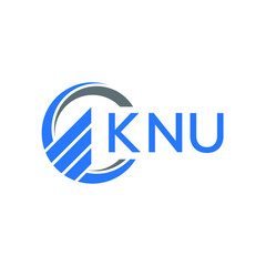 KNU Flat accounting logo design on white  background. KNU creative initials Growth graph letter logo concept. KNU business finance logo design.