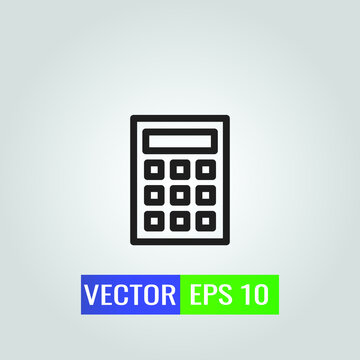 Icon illustration of calculator sign On White Background - Single high quality outline black style for web design or mobile app.