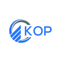 KOP Flat accounting logo design on white  background. KOP creative initials Growth graph letter logo concept. KOP business finance logo design.