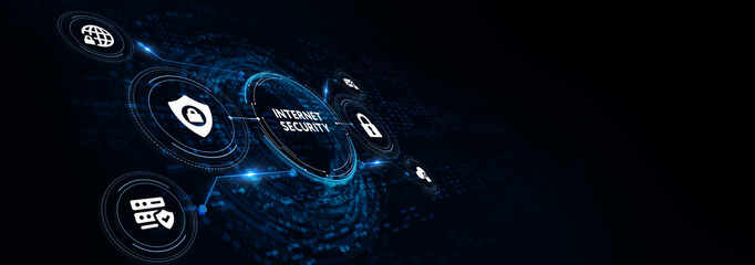 Cyber security data protection business technology privacy concept. 3d illustration. Internet security