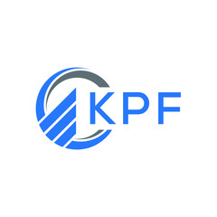 KPF Flat accounting logo design on white  background. KPF creative initials Growth graph letter logo concept. KPF business finance logo design.