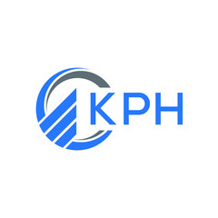 KPH Flat accounting logo design on white  background. KPH creative initials Growth graph letter logo concept. KPH business finance logo design.