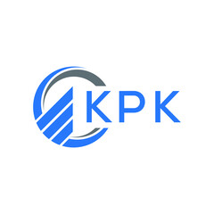 KPK Flat accounting logo design on white  background. KPK creative initials Growth graph letter logo concept. KPK business finance logo design.