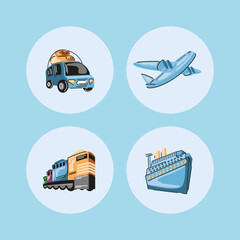 icons travel transport