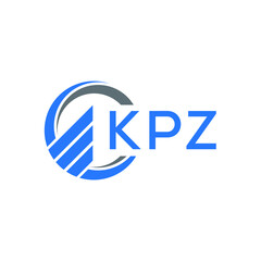 KPZ Flat accounting logo design on white  background. KPZ creative initials Growth graph letter logo concept. KPZ business finance logo design.