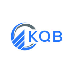 KQB Flat accounting logo design on white  background. KQB creative initials Growth graph letter logo concept. KQB business finance logo design.