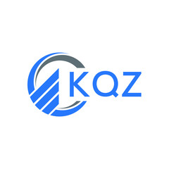 KQZ Flat accounting logo design on white  background. KQZ creative initials Growth graph letter logo concept. KQZ business finance logo design.