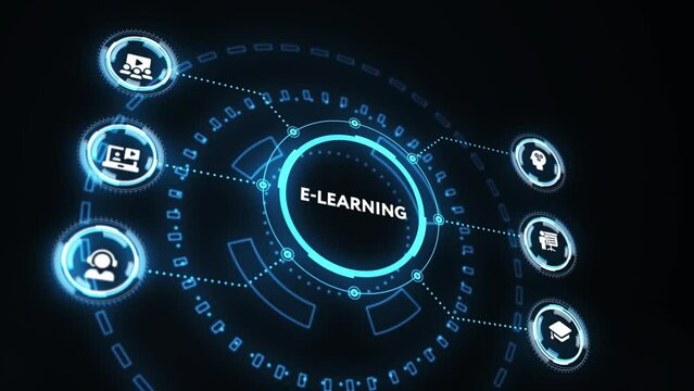 Business, Technology,Internet and network concept. E-learning Education Internet Technology Webinar Online Courses concept.