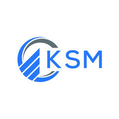 KSM Flat accounting logo design on white  background. KSM creative initials Growth graph letter logo concept. KSM business finance logo design.