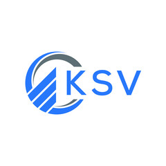KSV Flat accounting logo design on white  background. KSV creative initials Growth graph letter logo concept. KSV business finance logo design.