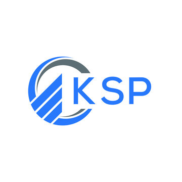 KSP Flat accounting logo design on white  background. KSP creative initials Growth graph letter logo concept. KSP business finance logo design.