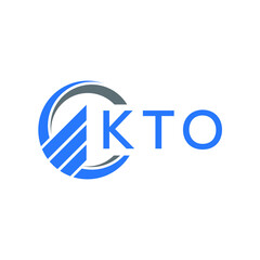 KTO Flat accounting logo design on white  background. KTO creative initials Growth graph letter logo concept. KTO business finance logo design.