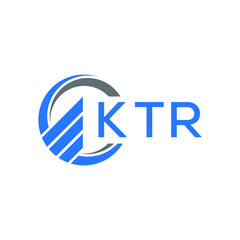 KTR Flat accounting logo design on white  background. KTR creative initials Growth graph letter logo concept. KTR business finance logo design.