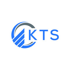 KTS Flat accounting logo design on white  background. KTS creative initials Growth graph letter logo concept. KTS business finance logo design.