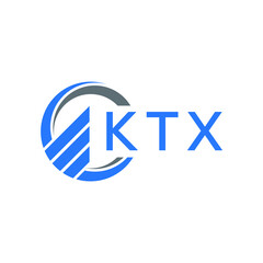 KTX Flat accounting logo design on white  background. KTX creative initials Growth graph letter logo concept. KTX business finance logo design.