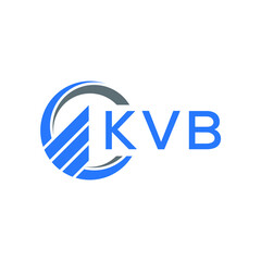 KVB Flat accounting logo design on white  background. KVB creative initials Growth graph letter logo concept. KVB business finance logo design.