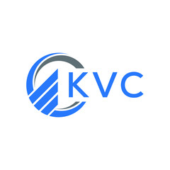 KVC Flat accounting logo design on white  background. KVC creative initials Growth graph letter logo concept. KVC business finance logo design.