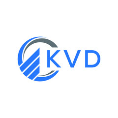 KVD Flat accounting logo design on white  background. KVD creative initials Growth graph letter logo concept. KVD business finance logo design.