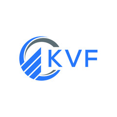 KVF Flat accounting logo design on white   background. KVF creative initials Growth graph letter logo concept. KVF business finance logo design.