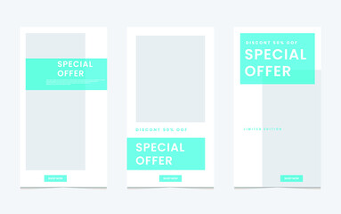 Social media template and creative posts Vector set. Background template with copy space for text and design images with abstract colored shapes, line art,Poster,Banner,fashion