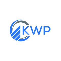 KWP Flat accounting logo design on white  background. KWP creative initials Growth graph letter logo concept. KWP business finance logo design.
