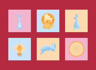 icons chinese moon festival