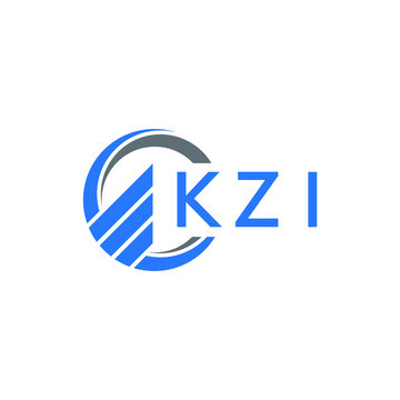 KZI Flat accounting logo design on white  background. KZI creative initials Growth graph letter logo concept. KZI business finance logo design.