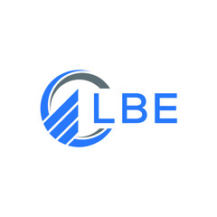 LBE Flat accounting logo design on white  background. LBE creative initials Growth graph letter logo concept. LBE business finance logo design.