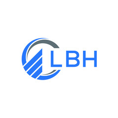LBH Flat accounting logo design on white  background. LBH creative initials Growth graph letter logo concept. LBH business finance logo design.