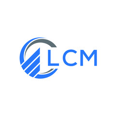 LCM Flat accounting logo design on white  background. LCM creative initials Growth graph letter logo concept. LCM business finance logo design.