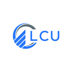 LCU Flat accounting logo design on white  background. LCU creative initials Growth graph letter logo concept. LCU business finance logo design.