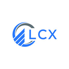 LCX Flat accounting logo design on white  background. LCX creative initials Growth graph letter logo concept. LCX business finance logo design.