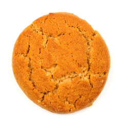 Oatmeal biscuits close-up on a white background.