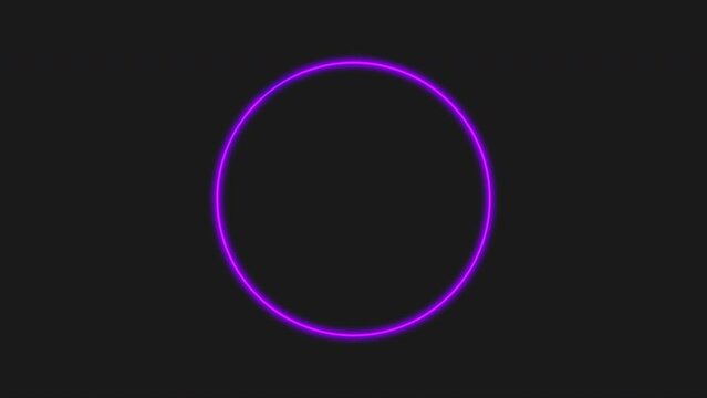 Neon Purple Circles On Dark Space, Abstract Club, Disco And Corporate Style Background