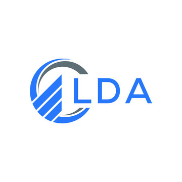 LDA Flat accounting logo design on white  background. LDA creative initials Growth graph letter logo concept. LDA business finance logo design.