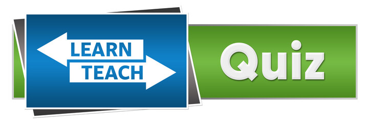 Quiz Learn Teach Green Blue Horizontal 