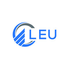 LEU Flat accounting logo design on white  background. LEU creative initials Growth graph letter logo concept. LEU business finance logo design.