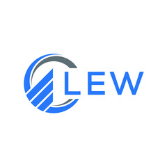 LEW Flat accounting logo design on white  background. LEW creative initials Growth graph letter logo concept. LEW business finance logo design. © Faisal