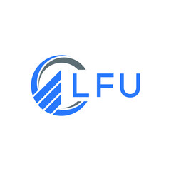LFU Flat accounting logo design on white  background. LFU creative initials Growth graph letter logo concept. LFU business finance logo design.