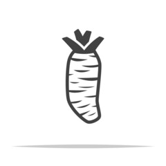 Wasabi root icon vector isolated