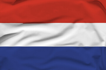 Netherlands national flag, folds and hard shadows on the canvas