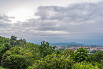 Fototapeta premium Panorama of Vicenza from Mount Berico, Veneto, Italy, Europe, World Heritage Site